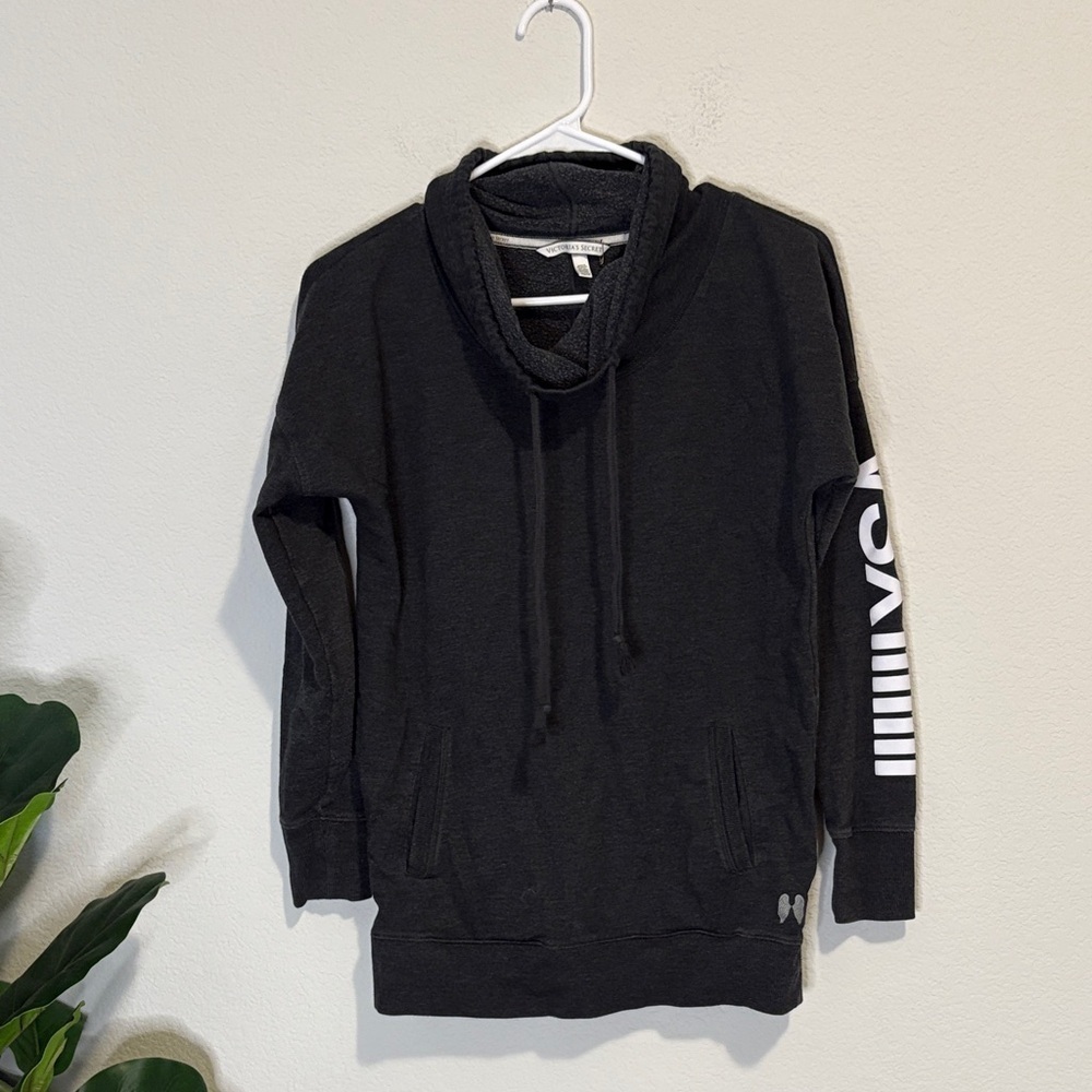 Victoria's Secret Sport dark Gray drawstring cowl neck sweatshirt XS